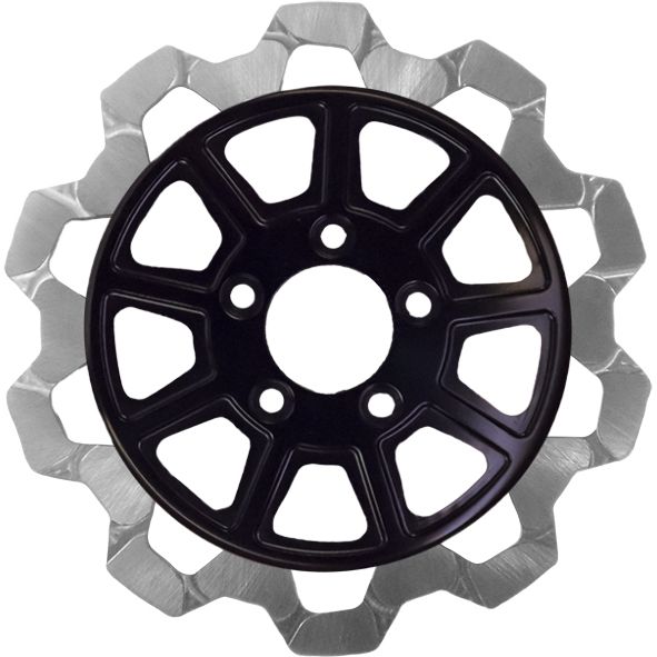 9 Spoke Rotor Front Blk/Sil Bow Tie 11.5"