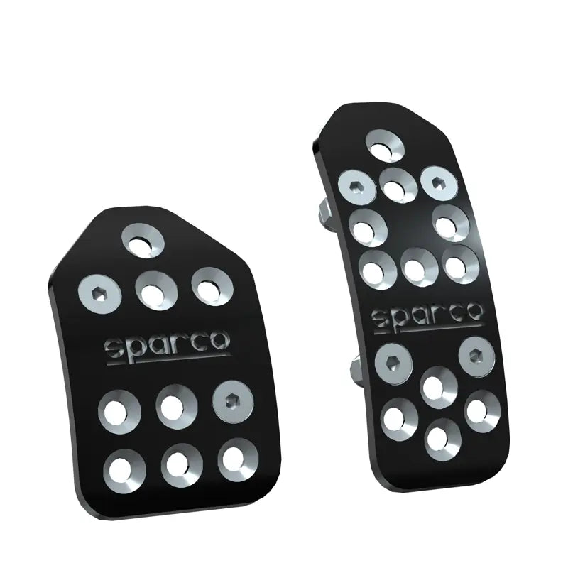 Premium Billet Pedal Covers by Sparco® - Black Anodized Aluminum - 2884790