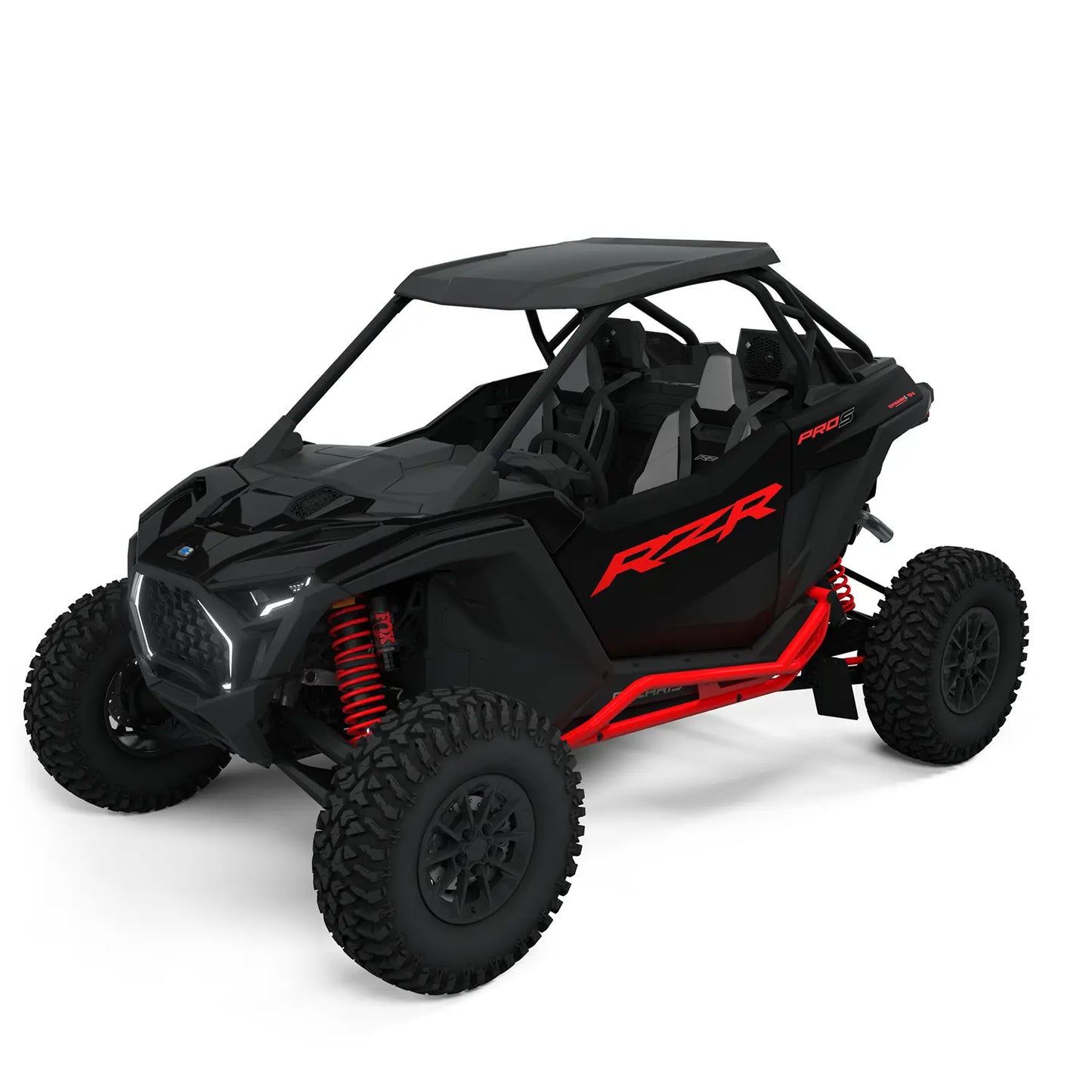 Polaris RZR Pro HD Extreme Kick-Out Rock Sliders, 2-Seat Black/Red