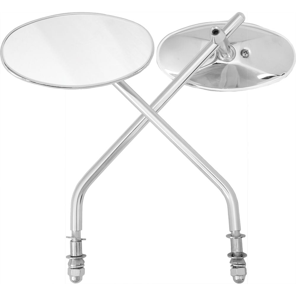 Oval Mirror Chrome Long Stem