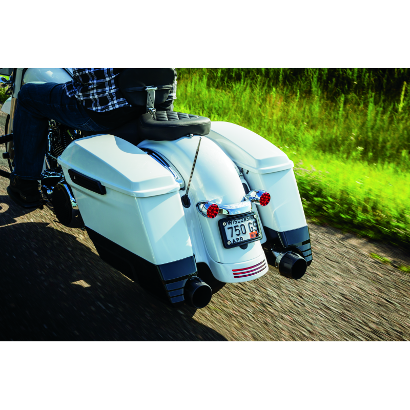 Kuryakyn Curved Laydown License Plate Mount With Frame In Gloss Black Finish 3148