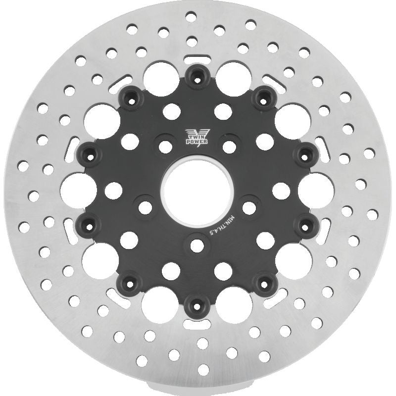 Twin Power 84-17 Big Twin Exc 08-17 FLH FLT Rear 11.5 Floating Rotor Black Hole