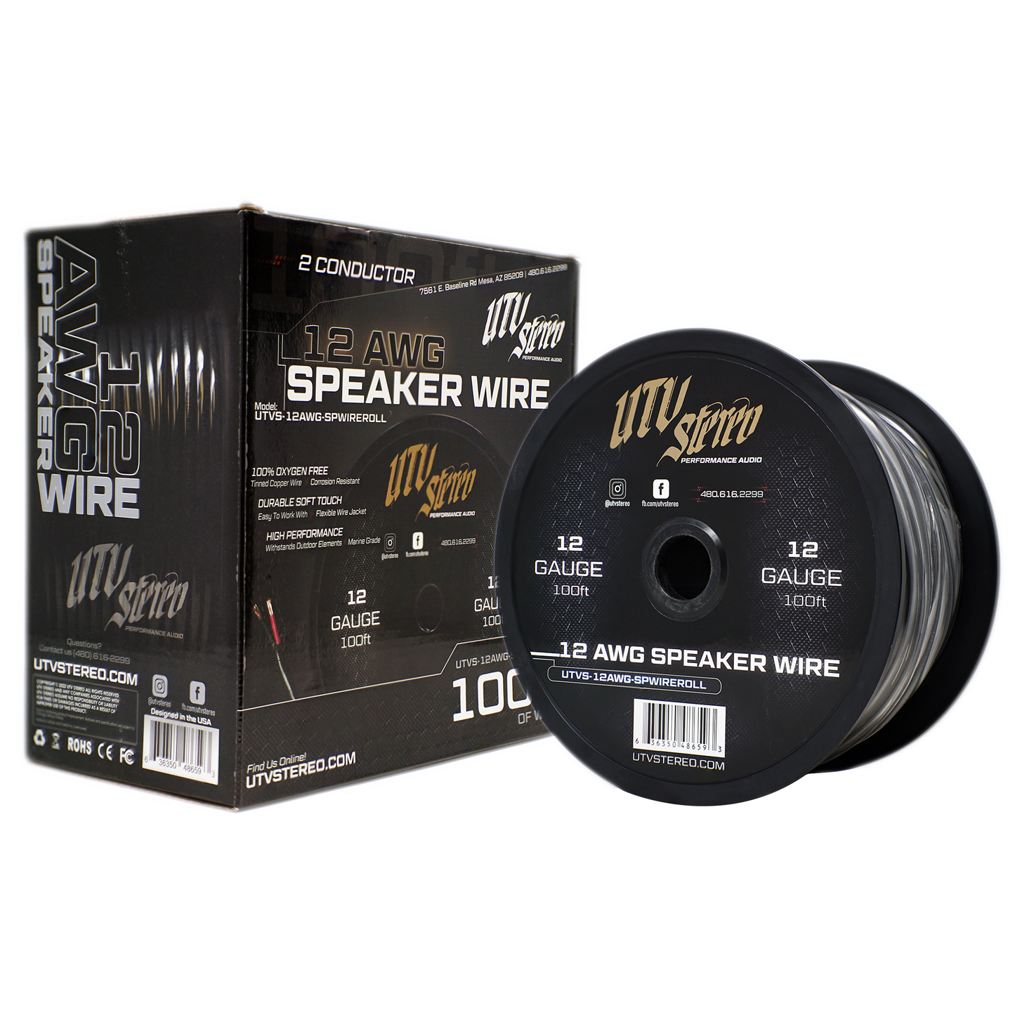 12 AWG Speaker Wire Roll - 12ft | UTVS-12AWG-SPWIRE-12