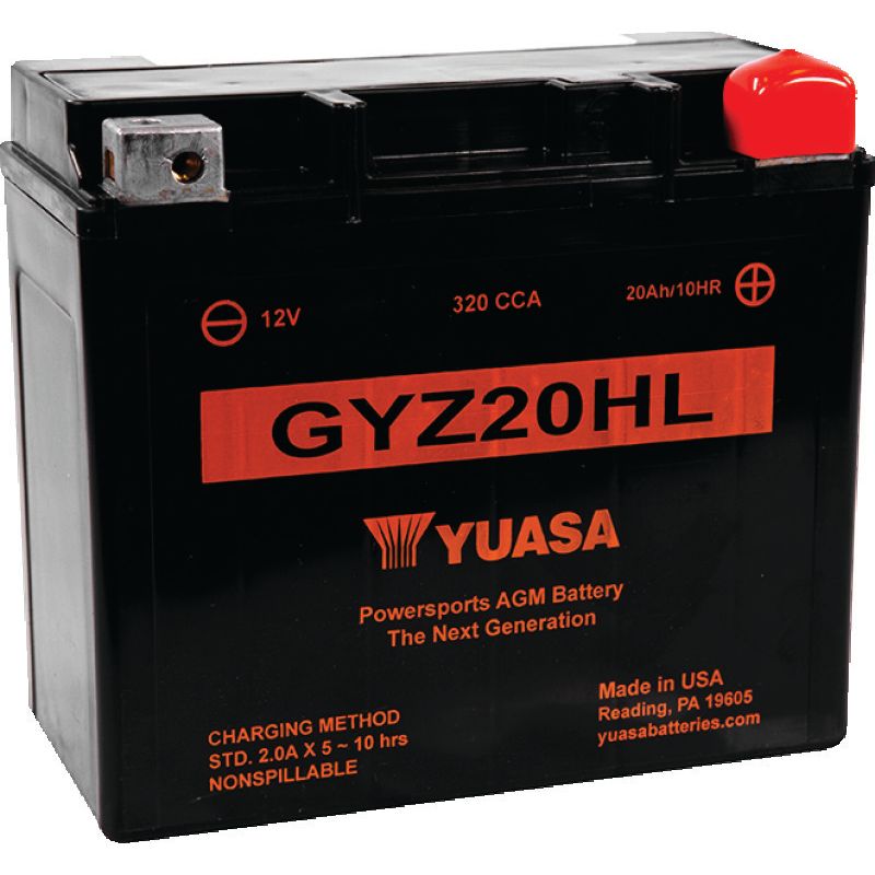Yuasa GYZ20HL High Performance Maintenance Free AGM 12-Volt Battery