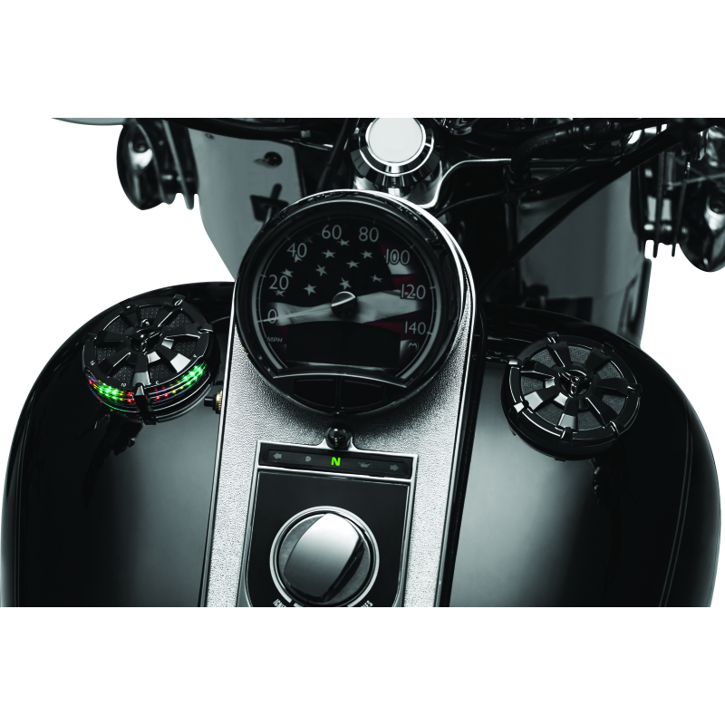 Kuryakyn Alley Cat Fuel & Battery Gauge Gloss Black