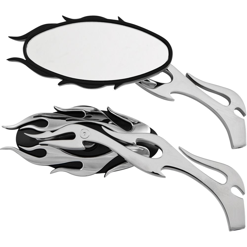 Mirrors Flame W/Flame Stem Black/Chrome
