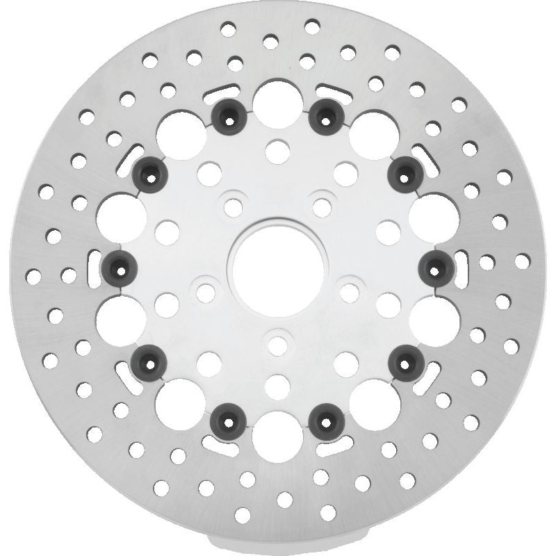 Twin Power 84-17 Big Twin Exc 08-17 FLH FLT Rear 11.5 Floating Rotor Silver Holes