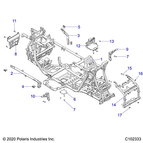 Polaris ATV BRKT-CAB Support,Front,RH,BLK, Genuine OEM Part 5266608-329, Qty 1
