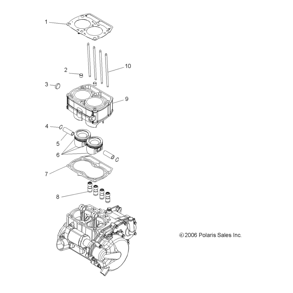 Polaris Ranger Piston Kit, Genuine OEM Part 2202107, Qty 1