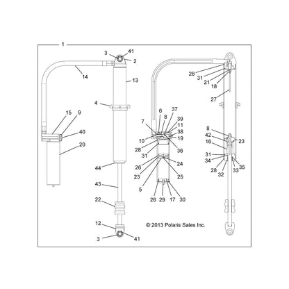 Polaris RZR Shock, Rear, 2.5, Genuine OEM Part 7044244, Qty 1