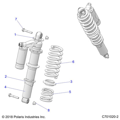 Polaris RZR Spring 360#, 3.1 in, Bright White, Genuine OEM Part 7044218-133, Qty 1