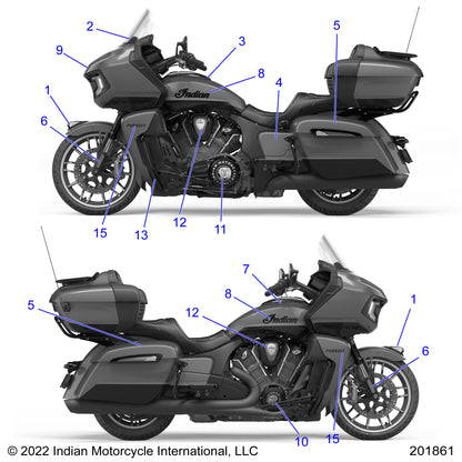 Polaris Indian Motorcycle Badge-ACG,GLBLK, Genuine OEM Part 7188715-02, Qty 1
