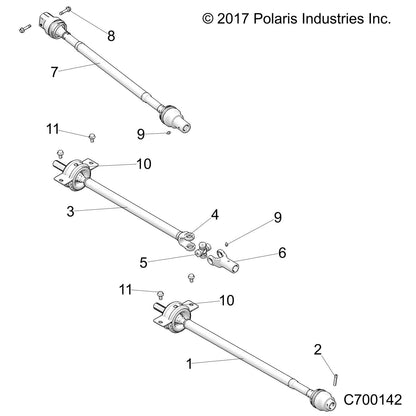 Polaris Ranger Front Shock, Piggyback, Left, Genuine OEM Part 1334252, Qty 1