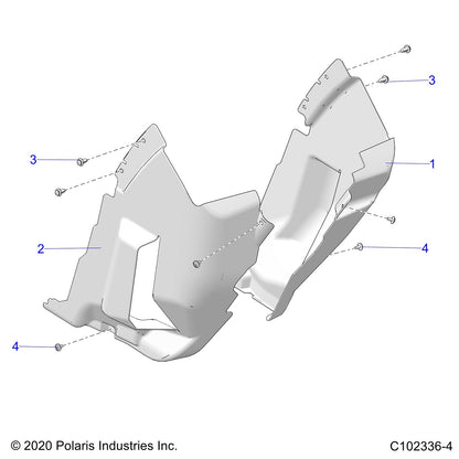 Polaris ATV GUARD-MUD,FRONT,LH,BLK, Genuine OEM Part 5455505-070, Qty 1