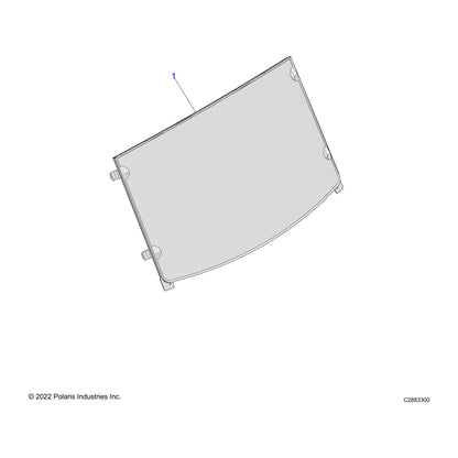 Polaris Off Road Hard Coat Poly Full Windshield, Clear