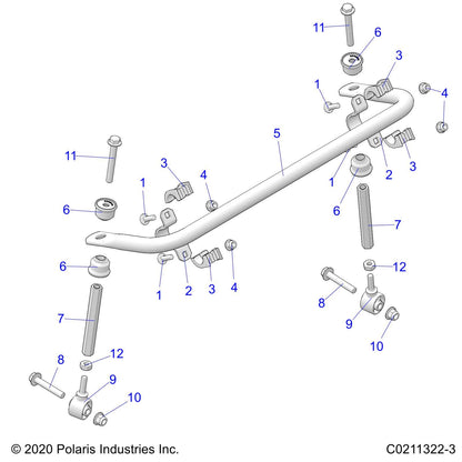 Polaris ATV Stabilizer Linkage Rod, Genuine OEM Part 5140845, Qty 1