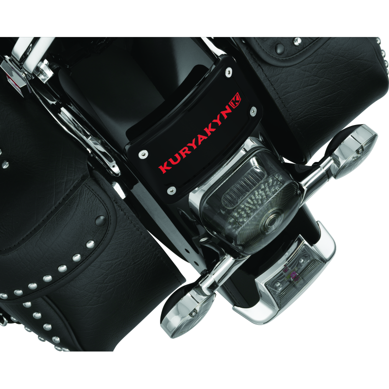 Kuryakyn Curved Laydown License Plate Frame Gloss Black