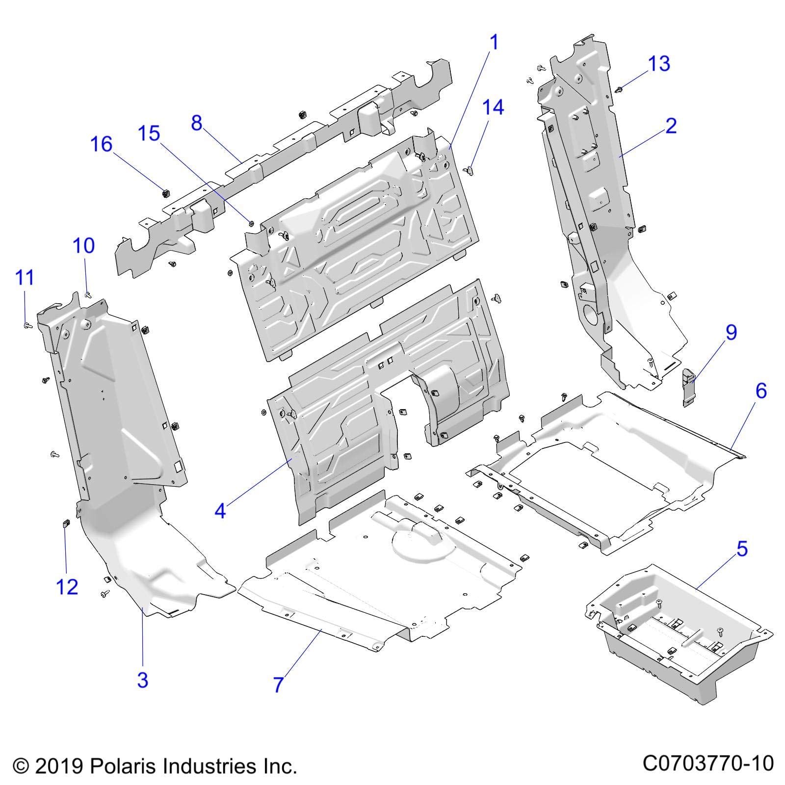 Polaris RZR PANEL-UNDERSEAT,RH,BLK, Genuine OEM Part 5456320-070, Qty 1
