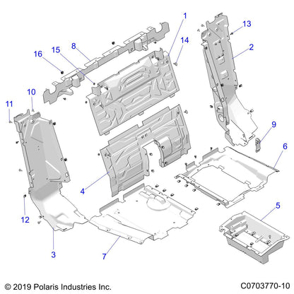 Polaris RZR PANEL-UNDERSEAT,RH,BLK, Genuine OEM Part 5456320-070, Qty 1