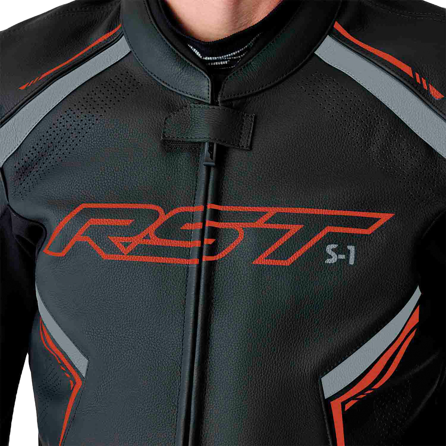 S1 D3o Leather Jacket Blk/Gry/Red 3x