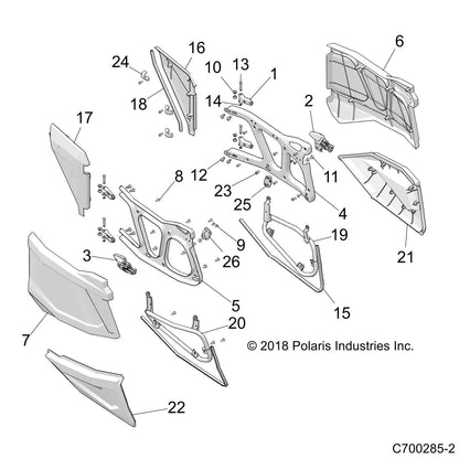 Polaris RZR PIN-DOOR HINGE [FROM 7/1/2020], Genuine OEM Part 7663016, Qty 1