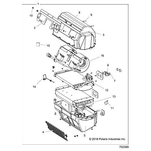 Polaris Ranger Heater and A/C Blower, Genuine OEM Part 3121133, Qty 1