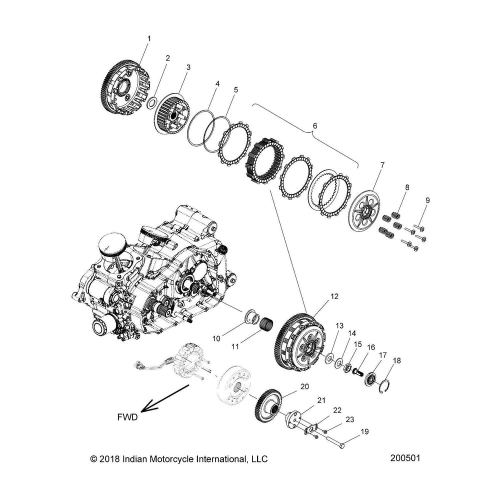 
                      
                        Indian Motorcycle Clutch Assembly, Genuine OEM Part 1333060, Qty 1
                      
                    