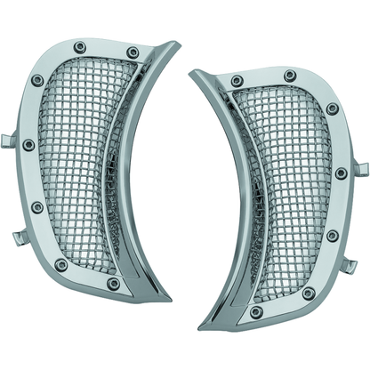Kuryakyn Mesh Headlight Vent Accents Chrome