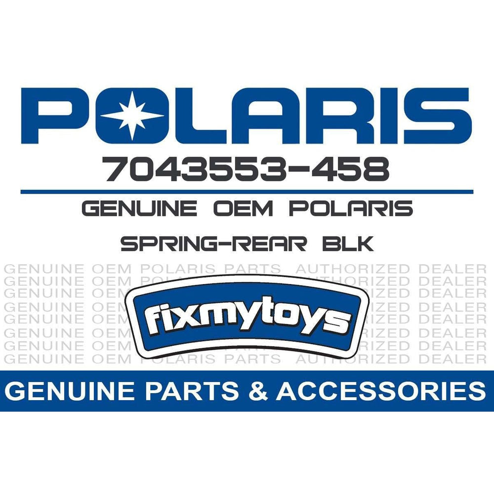 
                      
                        Polaris Ranger Spring, Rear, Matte Black, Genuine OEM Part 7043553-458, Qty 1
                      
                    