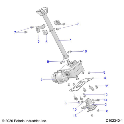 Polaris ATV Steering Post Weld, Upper, Black, Genuine OEM Part 1824934-329, Qty 1