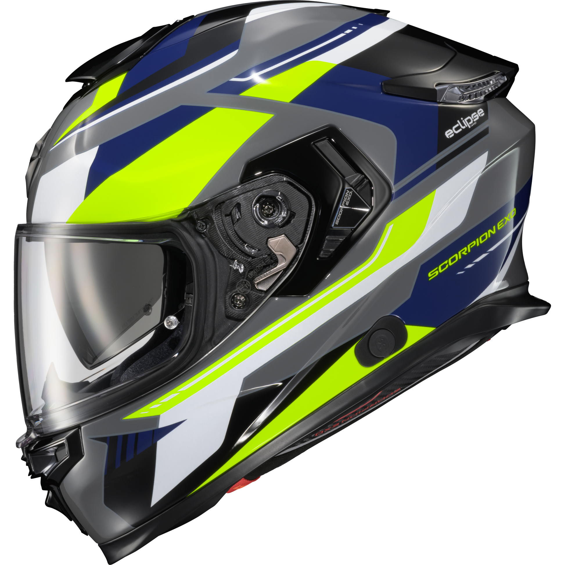 Exo Eclipse Full Face Helmet Lunar Grey/Hi Vis/Blue 2x
