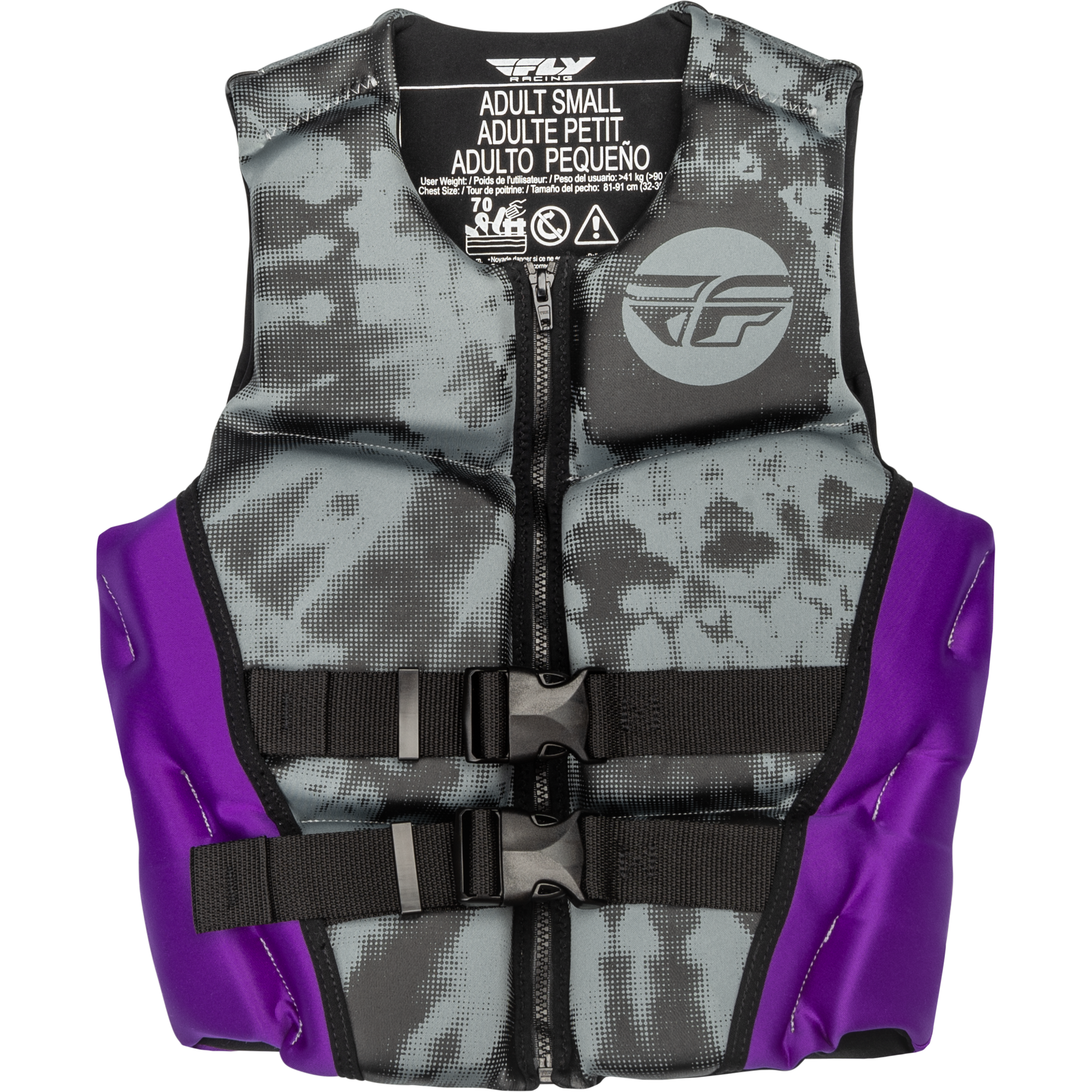 Wmn's Neoprene Flotation Vest Purple/Grey/Black Lg
