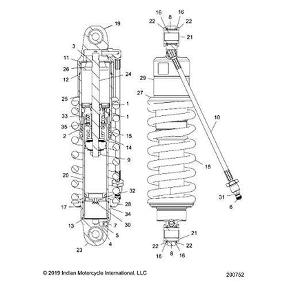 Indian Motorcycle Shock-Tour [INCL. All], Genuine OEM Part 1544279, Qty 1