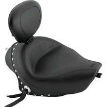 Mustang 04-21 Harley Sportster 3.3 Wide Stud Touring Solo Seat w/Driver Backrest - Black