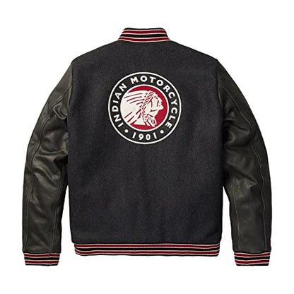 Indian Motorcycle Men's Varsity 2 Gray Jacket