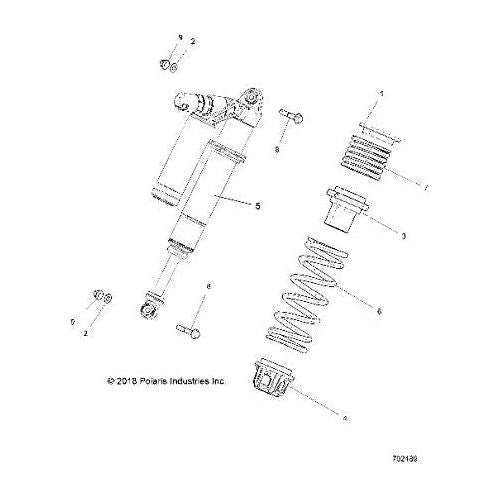 Polaris RZR Shock, Front, Right, Genuine OEM Part 7044970, Qty 1