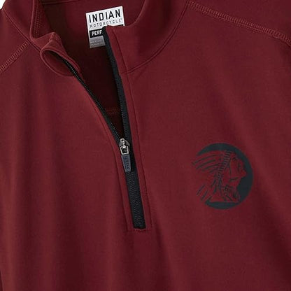 Indian Motorcycle Men's Sleeve Printed Athlete Quarter Zip, Port - 2XL - 283341112
