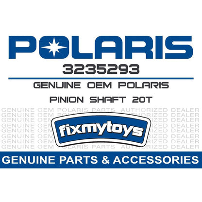 Polaris RZR Pinion Shaft, 20 Tooth, Genuine OEM Part 3235293, Qty 1
