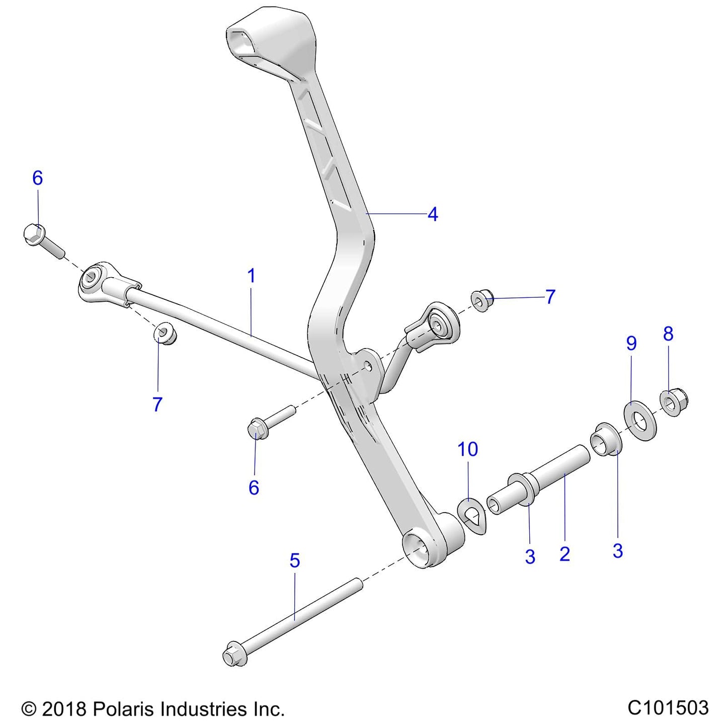 Polaris ATV Linkage Rod Assembly, Genuine OEM Part 1824004, Qty 1
