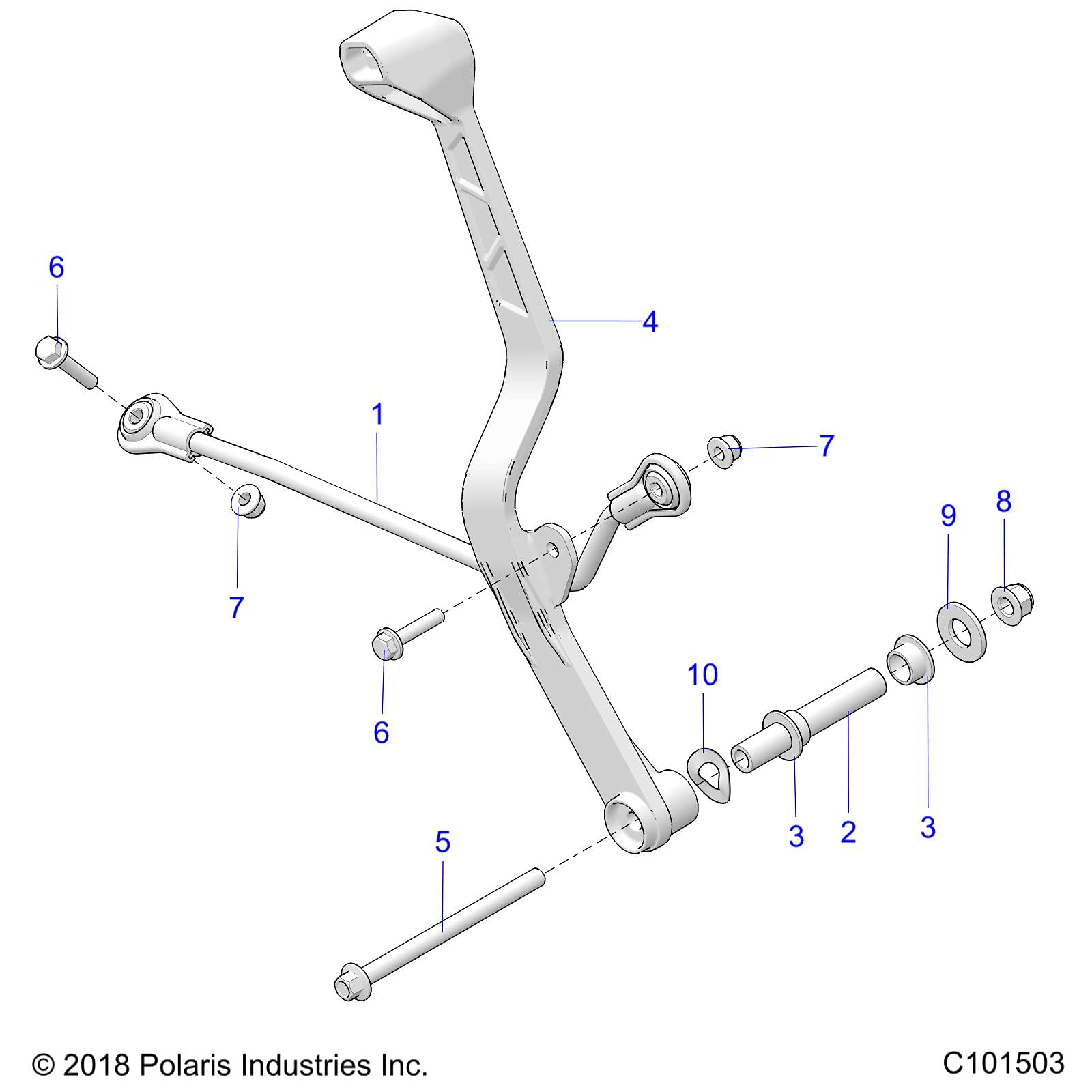 Polaris ATV Linkage Rod Assembly, Genuine OEM Part 1824004, Qty 1