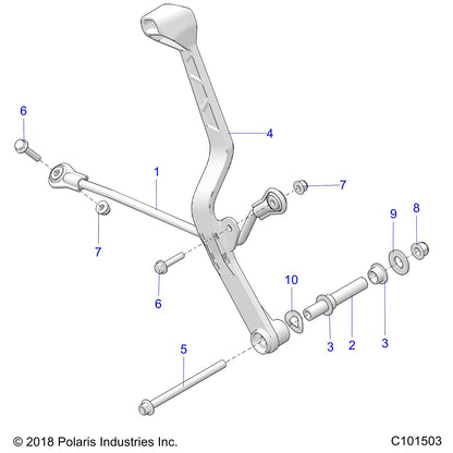 Polaris ATV Linkage Rod Assembly, Genuine OEM Part 1824004, Qty 1