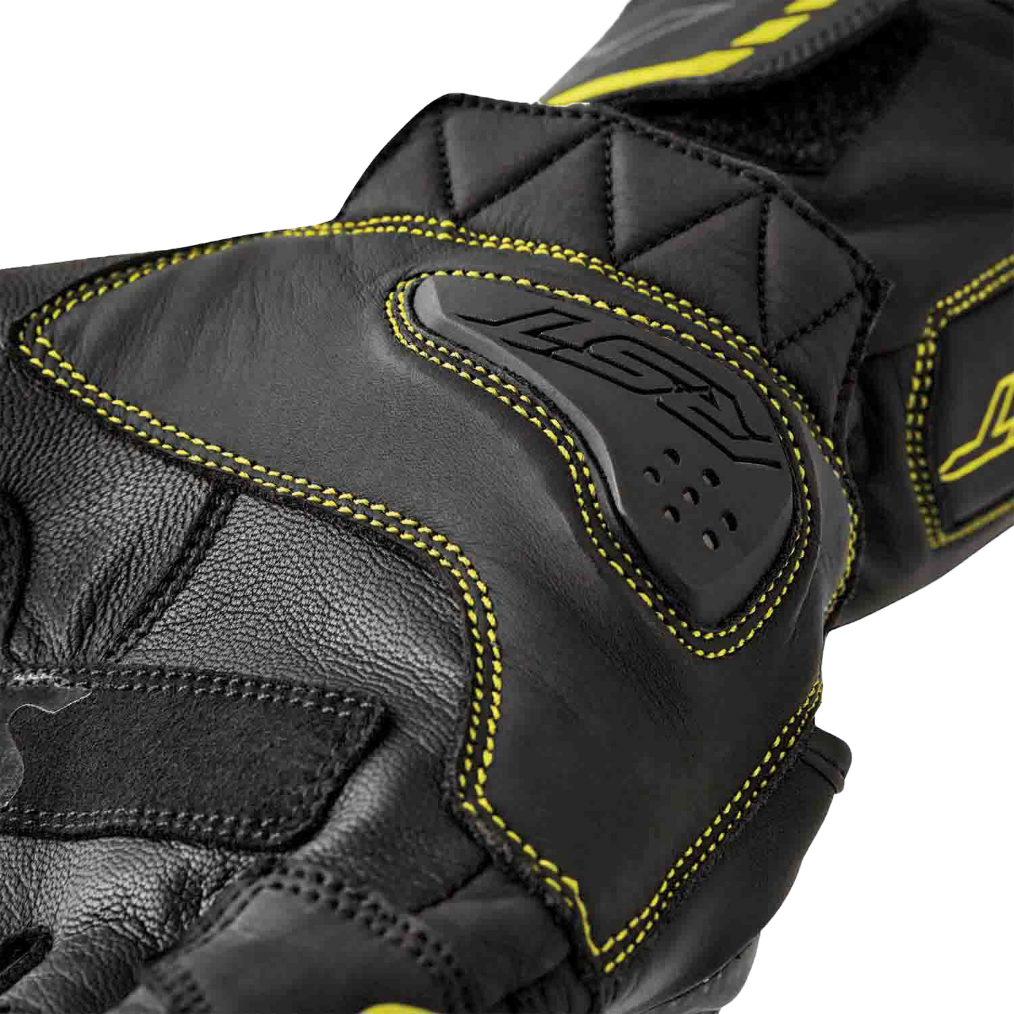 S1 Glove Blk/Flo Yel Leather Md