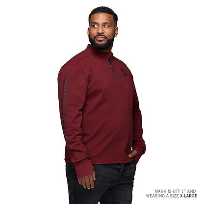 Indian Motorcycle Men's Sleeve Printed Athlete Quarter Zip, Port - 2XL - 283341112