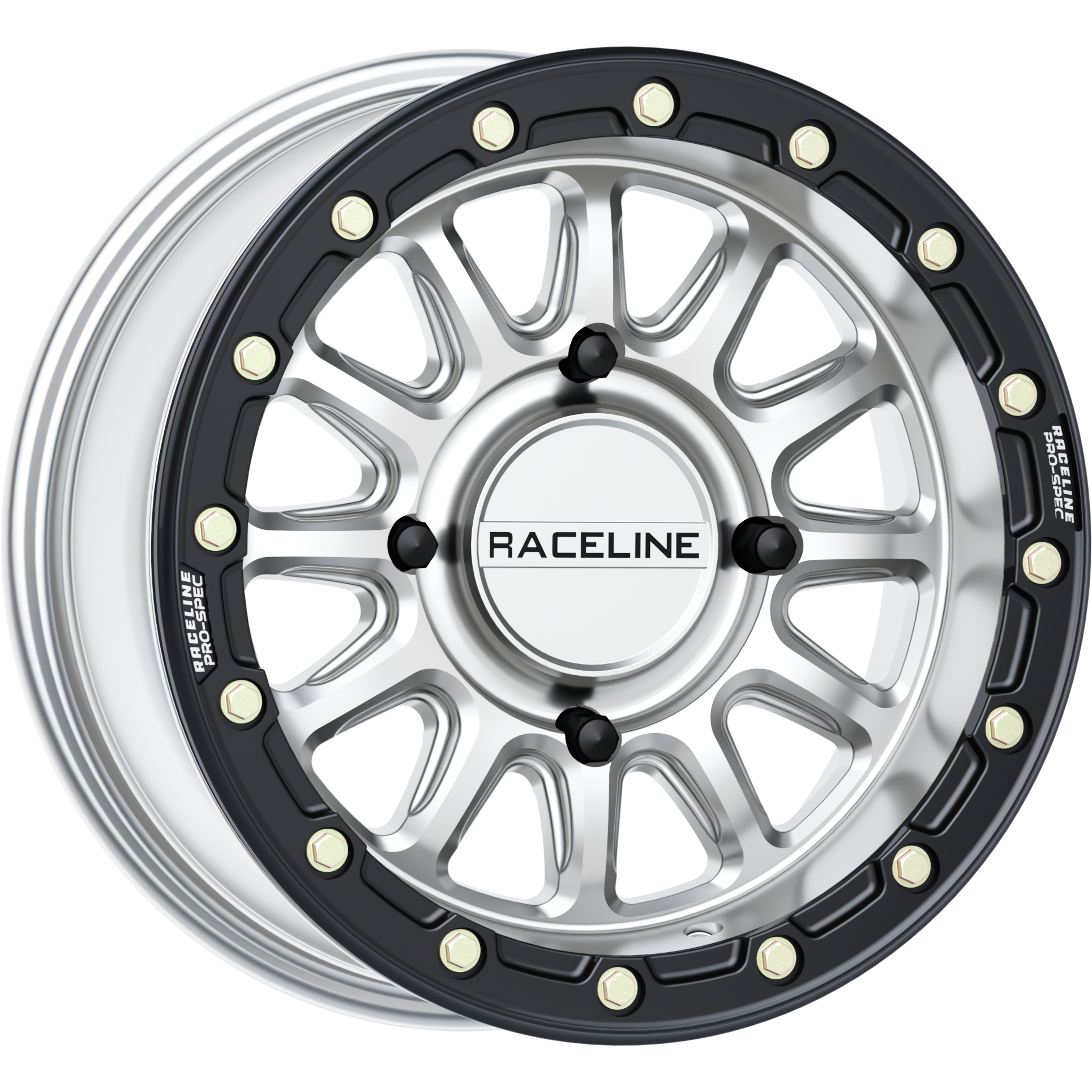 Alpha Hyper Wheel 4/156 Hyper Silver/Blk 15x7 (+10mm)