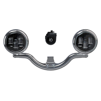 Indian Motorcycle Pathfinder S Driving Light Mount, Chrome, for Chief, Super Chief, Chief Bobber, Chief Dark Horse Models and More, Includes Mounting Bar, Wiring Harness, Hardware - 2884775-156