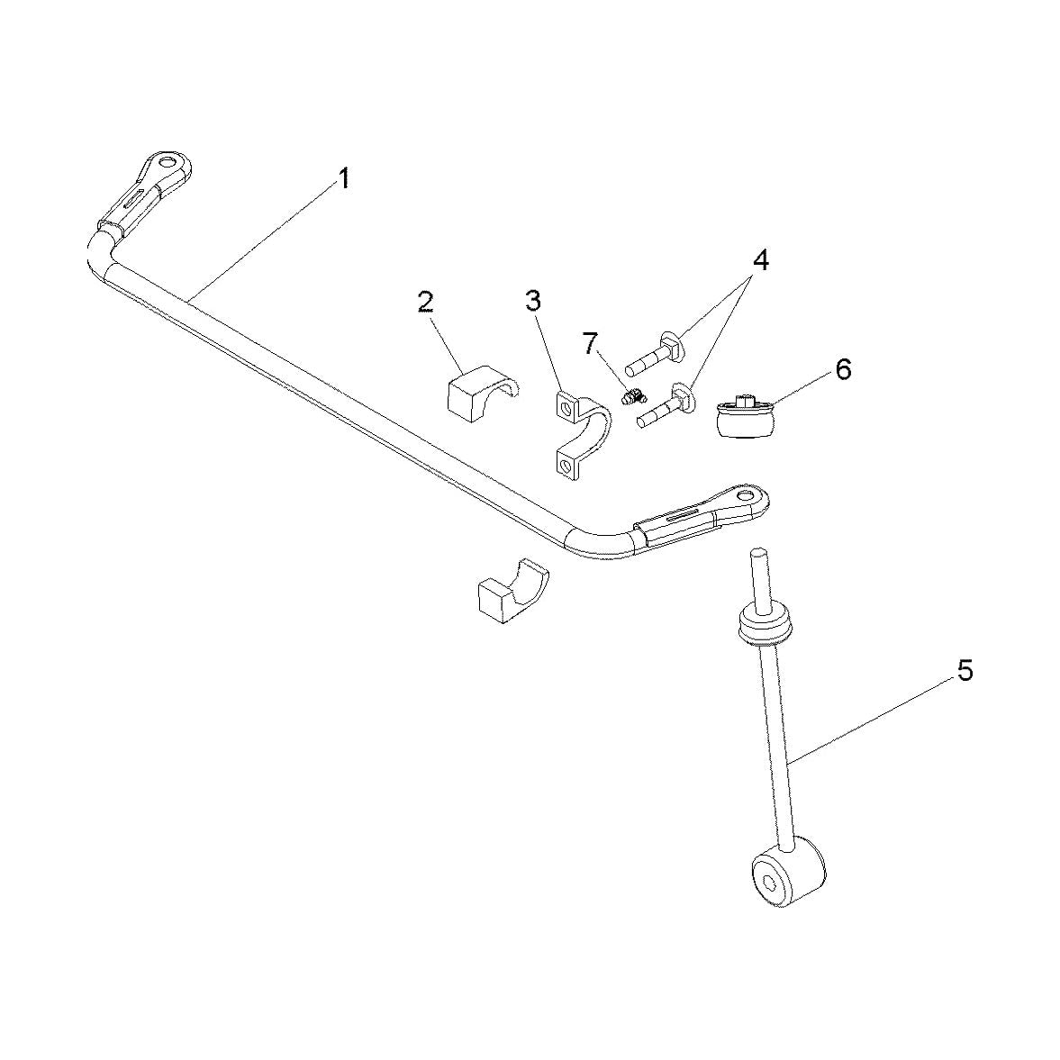 Polaris Ranger Stabilizer Bar, Medium Gloss Medium Gloss Black, Genuine OEM Part 1016615-067, Qty 1