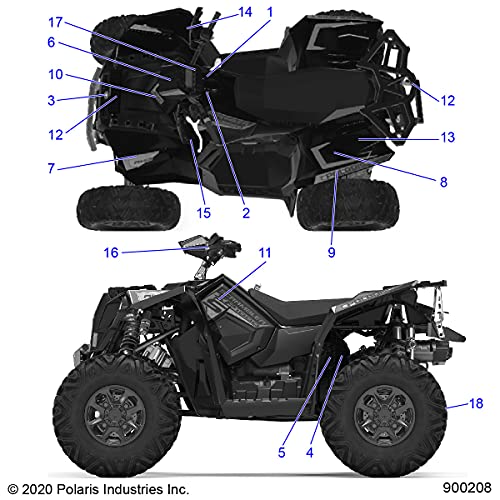 Polaris ATV Decal-Side,1000XP,LH, Genuine OEM Part 7188985, Qty 1