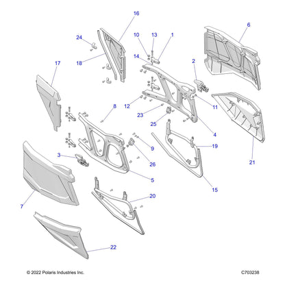 Polaris RZR Mount Weld, Lower, Right, Rear, RZN4, Genuine OEM Part 1020187, Qty 1