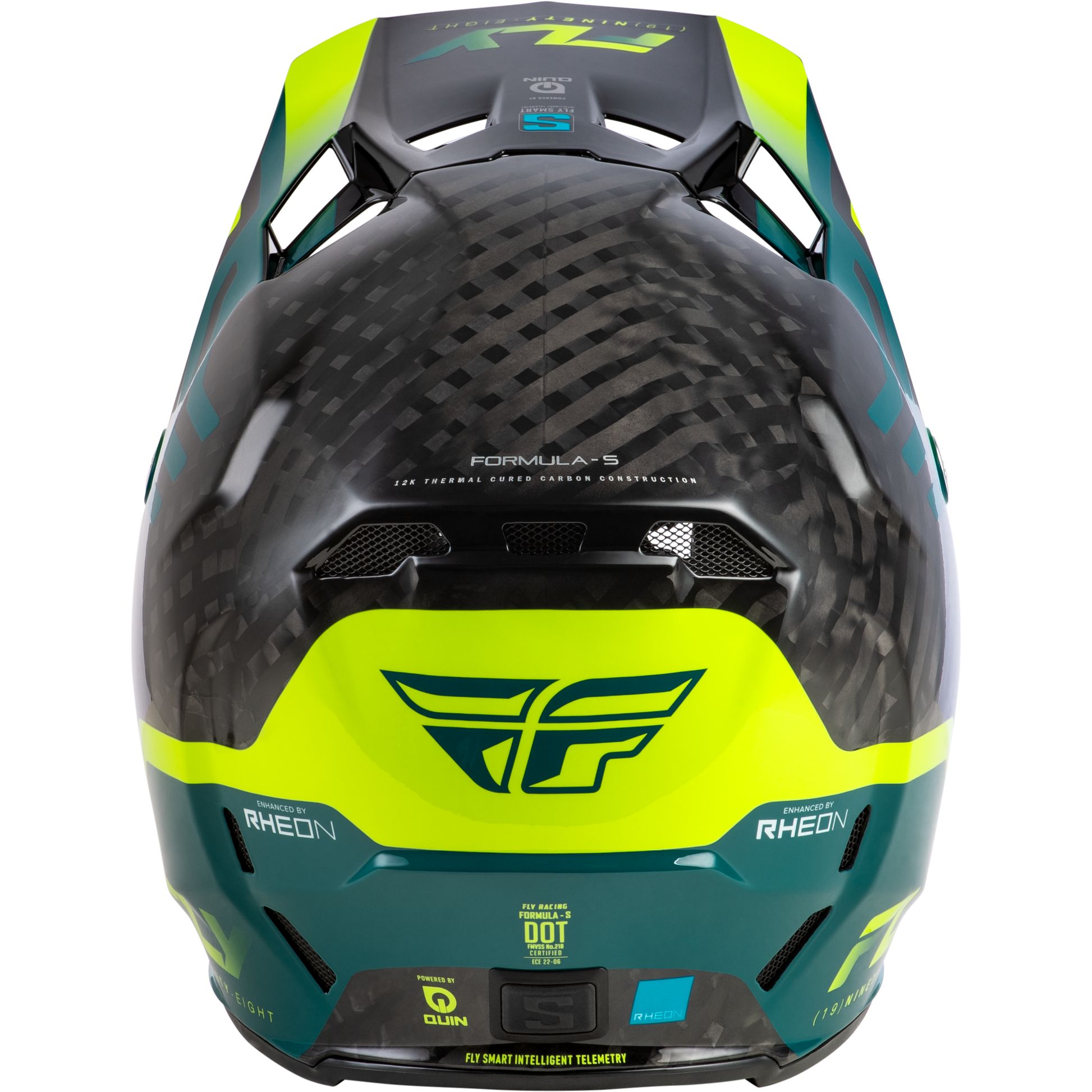 Formula S Carbon Byte Helmet Black Carbon/Teal/Lime Lg