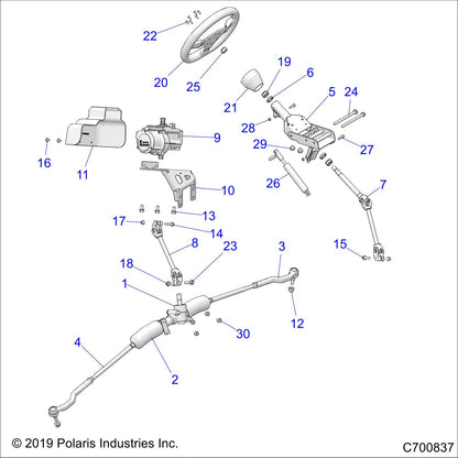 Polaris RZR Steering Wheel, Genuine OEM Part 1824729, Qty 1